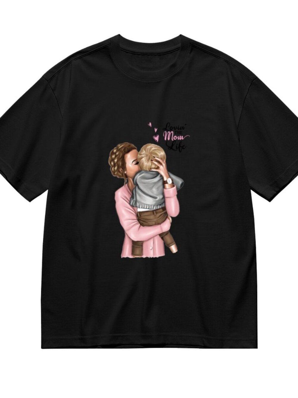 Black 'Love You Mom' Graphic Tee - Picture 3 of 5